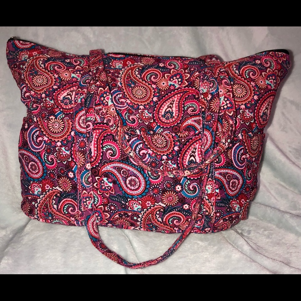 Paisley fabric zipper tote